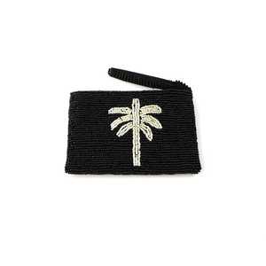 Petite bourse à monnaie perlée en forme de palmier |   Sac de plage orné de motifs - Product Image 1