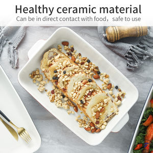Plat de cuisson en verre/céramique avec revêtement céramique, résistant au four et au congélateur, élégant, pour cuisine, plat à gratin, passe au lave-vaisselle, plat profond - Product Image 6