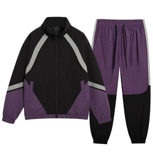 Wholesale Custom Unisex Windbreaker Tracksuit Hooded 2 1 Streetwear Zipper Jacket <b>Pants</b> Set Lightweight Material Outdoor Casual - Product Image 1