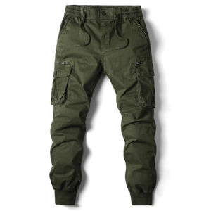 Pantalon cargo décontracté uni avec logo personnalisé, pantalon de sport unisexe de haute qualité, pantalon cargo multi-poches - Product Image 2