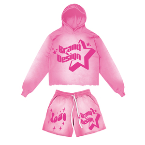 Ensemble de 2 pièces pour femmes, sweat à capuche et short, ensembles assortis, ensemble de jogging pour femmes au prix le plus bas, respirant, prix avantageux, OEM - Product Image 2