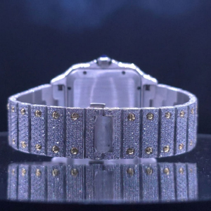 นาฬิกาข้อมือผู้ชายทรงเหลี่ยมประดับเพชรโมอิสซาไนต์คุณภาพพรีเมียมยอดนิยม ตัวเรือนสแตนเลสสตีล - Product Image 6