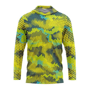 Sweat à capuche de pêche pour homme de qualité supérieure, bleu tie-dye, manches longues, impression par sublimation, séchage rapide, UPF 50, respirant - Product Image 6