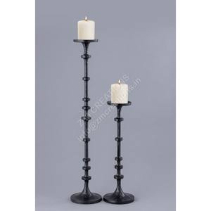 Juego de Portavelas de Metal Hechos a Mano con Acabado Negro para Bodas, Decoraciones de Pascua y Navidad - Portavelas Resistente al Calor y Duradero - Product Image 2