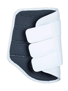 Botas Protectoras para Caballos de Goma Esponjosa Blanca con Malla Transpirable y Tiras de Triple Gancho y Bucle, Ligeras para Exteriores - Product Image 2