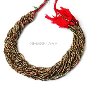 Natural Red Unakite Micro Faceted Round Beads 2MM Tiny Unakite Beads For Jewelry Making Wholesale Diamond Cut Faceted Loose Bead - Product Image 1