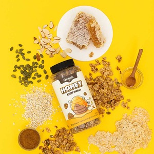 [FARMTOGLOBAL] Ongok Honey Chipnola, granola croustillante cuit au four, céréales complètes, collation coréenne pour la vente au détail et les supermarchés - Product Image 3