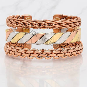 Modern 99.99% Solid Copper Magnetic Bracelet Handmade Adjustable <b>Bangle</b> for Men Women Wellness Style - Product Image 3
