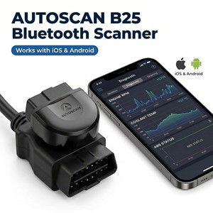 AUTOSCAN B25 บลูทูธ <span class=keywords><strong>OBD2</strong></span> สแกนเนอร์ ELM327 เครื่องมือวินิจฉัยรถยนต์ เครื่องยนต์ ABS ถุงลมนิรภัย ตรวจสอบระบบเต็มรูปแบบ สำหรับ iOS Android - Product Image 1