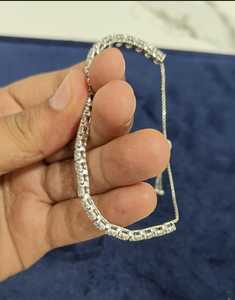 Pulsera de tenis con diamantes certificados en plata y oro, piedras de corte redondo clásico, joyería fina de lujo para mujer - Product Image 3