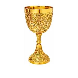 แก้วทองเหลืองลายนูน แก้วไวน์พรีเมียม แก้วน้ำ แก้วน้ำผลไม้ นม เบียร์ ชาเย็น ชุด 2 ใบ - Product Image 6