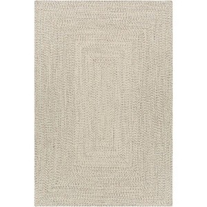 Modern Flat Weave <b>Jute</b> <b>Rug</b> Rectangle Beige Polypropylene Stain Resistant Thin Pile Rubber Backing Living Room - Product Image 1