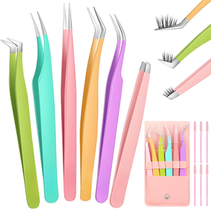 4 Pcs Durable <b>Precision</b> Pointed Slant High Carbon Steel 11.5cm Eyelash Tweezers Set for Women & Men Eyebrow Grooming <b>Tool</b> - Product Image 1