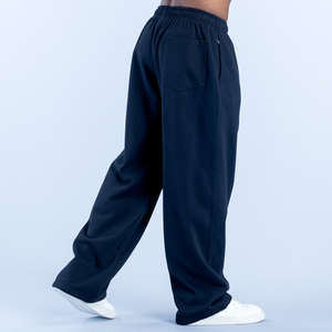 Wholesale Top Trending Custom Logo Men's <b>Oversized</b> Straight Leg Joggers Elastic Waist Inner Drawstring Men's Cotton <b>Sweatpants</b> - Product Image 4