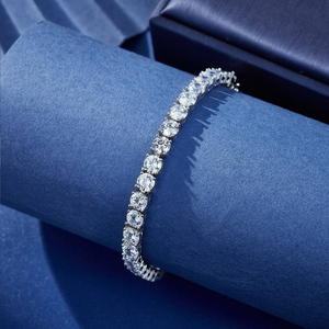 Pulsera de tenis premium con incrustaciones de moissanita VVS de 3 mm, cadena brillante de plata de ley 925, joyería para mujeres y hombres - Product Image 6