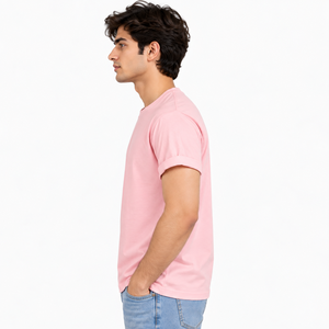 Men's Premium <b>Plain</b> <b>Pink</b> T-Shirt Soft Cotton Neck Half Sleeve Casual Summer Customizable High Quality Nexfit Athletics Quick Dry - Product Image 2