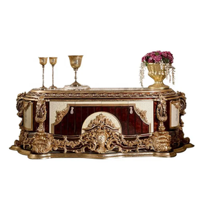 Meuble TV Classique Européen de Luxe en Acajou Massif, Sculpté à la Main, Style Royal, Meuble de Salon Antique Fabriqué en Indonésie - Product Image 6