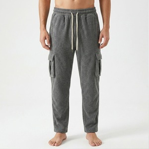Custom Men's Winter Trousers 100% Cotton Polar Fleece Cargo Sweatpants Multi-Pocket Men's Casual Winter Joggers - Product Image 4