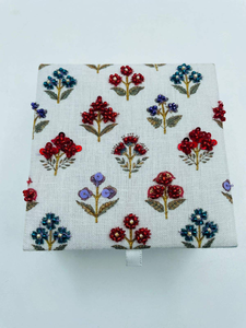 Premium Handmade Square Flower Design Viscose Velvet Jewelry Storage <b>Box</b> Hand Embroidery by whimsy art craft - Product Image 2
