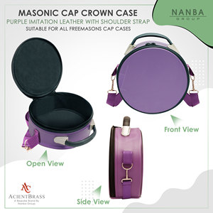 Purple Lightweight Masonic Crown Cap Case with Zipper Closure Durable Imitation <b>Leather</b> Customizable <b>Soft</b> Carry <b>Bag</b> - Product Image 2