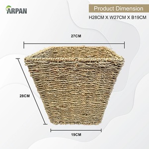 <b>Square</b>-shaped seagrass <b>basket</b> for storing odds and ends Handmade <b>Storage</b> <b>Basket</b> Wholesale eco-friendly Made in Viet Nam - Product Image 2