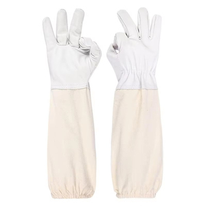 Meilleurs gants de sécurité ventilés et protecteurs pour l'apiculture, en cuir de chèvre antidérapant avec revers en toile - Gants Sunny - Product Image 1