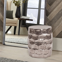 Tabouret Tambour Moderne en Aluminium Fait Main, Revêtement Velours, Personnalisé, Vente en Gros, Marque Privée, Luxe, pour Entrée, Chambre, Appartement