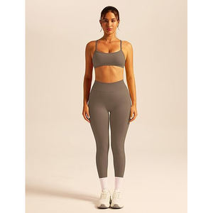 Ensemble de yoga en tissu intelligent pour femmes, soutien-gorge de sport à compression graduée, leggings taille haute, polyester recyclé, nylon, élasthanne - Product Image 3