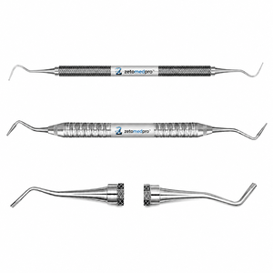 เครื่องมืออุดฟันสเตนเลสสตีลแบบสองหัว ขนาด 1M, 2M, 4M ยี่ห้อ Dental รุ่น Zetomed Pro สำหรับการอุดฟันและบีบอัด - Product Image 1