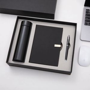Wholesale Corporate Leather Notebook Sets Bottle Customizable Luxury A5 Diary Thermos Cup Note Book Gift <b>Box</b> With Pen - Product Image 2