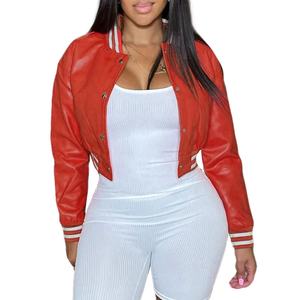 Women's Premium Quilted Varsity Satin <b>Long</b> Sleeve Leather <b>Jacket</b> Plus Size - Product Image 4