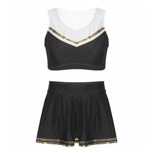 Ensemble d'uniformes de cheerleading sublimés sur mesure, tissu athlétique respirant, prêt pour la compétition, design aux couleurs vives pour le spirit d'équipe scolaire - Product Image 1