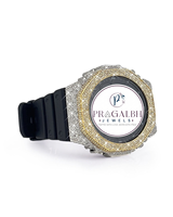 Pragalbh Jewels Luxus-Diamantuhr mit Vereister Lünette Quarz Analog Edelstahl Sportuhr für Herren und Damen