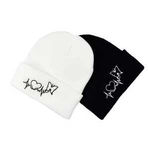 Custom Unisex Beanie Hat With Heart Butterfly Embroidery 100% Acrylic Knitted <b>Winter</b> <b>Cap</b> Casual Style Adult Size 56-58CM - Product Image 1