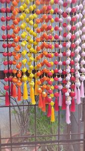 Indian Wedding Velvet Fabric Balls Colorful Silk Tassel <b>Strings</b> Indian Decoration <b>Garden</b> Ball Backdrops Housewarming Stage Decor - Product Image 5
