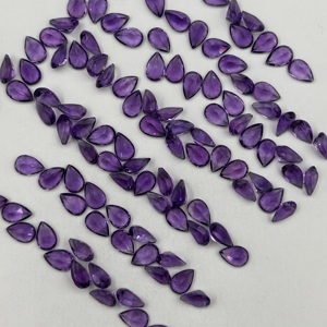 Ametista Africana Natural Pulida, Corte Pera, Color Morado Intenso, 6x4 mm, Grado AA, Gema Suelta Premium - Product Image 5