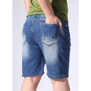 Pantalones Cortos de Mezclilla Bermuda Extra Grandes para Hombre, Rotos, Desgastados, Bordados, Estilo Urbano, Casuales, de Algodón, OEM - Product Image 2