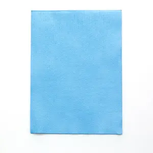 Высокофрикционные полиэфирные нетканые тисненые синие салфетки для химической чистки