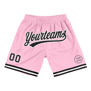 Wholesale Direct OMMIZ INDUSTRY Best Selling Custom Light Pink Black-White Authentic Throwback Basketball Shorts - Product Image 1