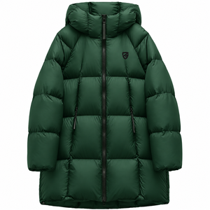 Abrigo largo con capucha para mujer, chaqueta acolchada verde con cremallera, ropa de abrigo gruesa para invierno, ropa informal de calle, chaqueta acolchada. - Product Image 3