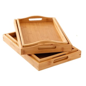 ELEGANT GALLERY Bandeja Rectangular de Bambú con Asas, Diseño Moderno con Patrón Escénico Ecológico, Platos al por Mayor - Product Image 3