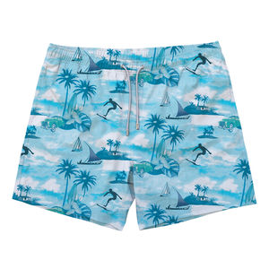 Shorts de bain pour hommes, style urbain, couleur unie, séchage rapide, respirants, avec cordon de serrage et poches, pour le surf et la plage - Product Image 1