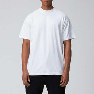 เสื้อยืดโอเวอร์ไซส์ผู้ชายสีขาว ขายส่งจำนวนมาก คุณภาพสูง ผ้าฝ้าย/โพลีเอสเตอร์อย่างดี พิมพ์โลโก้ตามสั่ง เป็นมิตรกับสิ่งแวดล้อม - Product Image 1