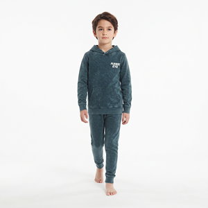 Conjunto de Ropa Deportiva de Dos Piezas con Capucha y Lavado Ácido para Niños, Corte Regular, con Logotipo Personalizado, Estilo Urbano - Product Image 5