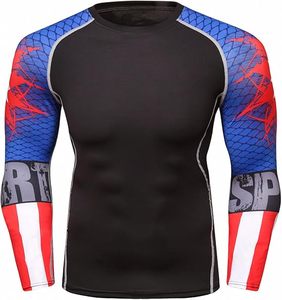 Rashguard homme 100% polyester, sublimation, manches longues, grande taille, extensible, respirant, compression, sublimation - Product Image 2
