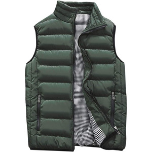 Gilet matelassé bordeaux sans manches pour homme, fermeture éclair sur le devant, col montant, coupe-vent, vêtement d'extérieur décontracté pour l'automne - Product Image 3