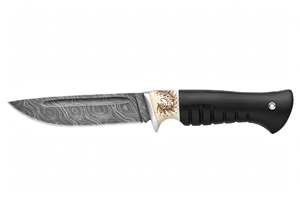 Handcrafted Damascus Steel Outdoor Utility Tool Engraved Bone Spacer Ebony Wood Handle Steel Bolster - Product Image 5