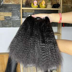 Vietnamien 100% faisceaux droits crépus bruts non transformés sans enchevêtrement sans perte d'extensions de cheveux yaki - Product Image 3