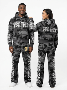 Conjunto Deportivo de Primera Calidad con Camuflaje, Logotipo Personalizado, Transpirable, Estampado, 100% Algodón, Sudadera con Capucha y Pantalones, Unisex, Ropa Casual de Calle - Product Image 2