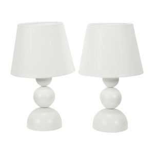 Orbit Sphere Metal Table <b>Lamp</b> Set with Sculptural <b>Ball</b> Base Fabric Shade Soft Ambient Lighting Elegant Bedroom Decor - Product Image 2